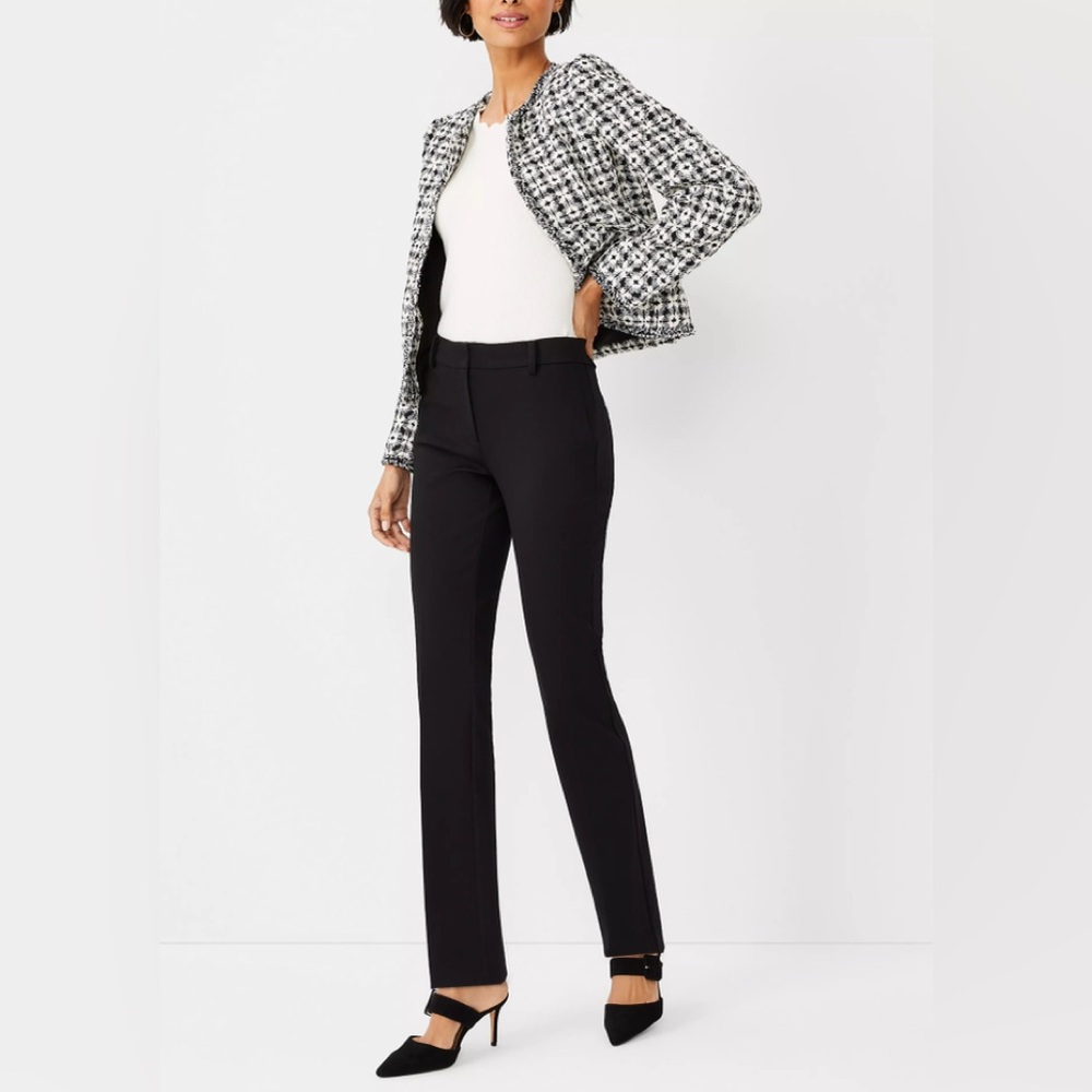 NWT Ann Taylor Black Straight Leg Pants -0